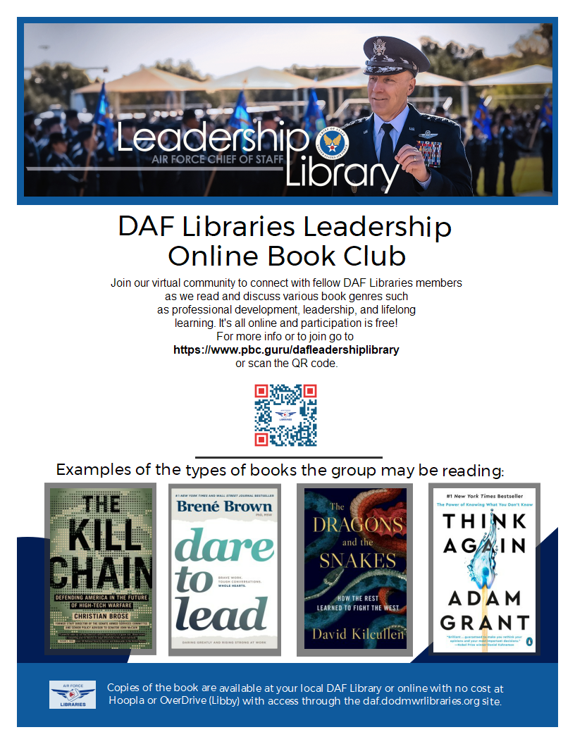 DAF Leadership Book Club flyer w QR code