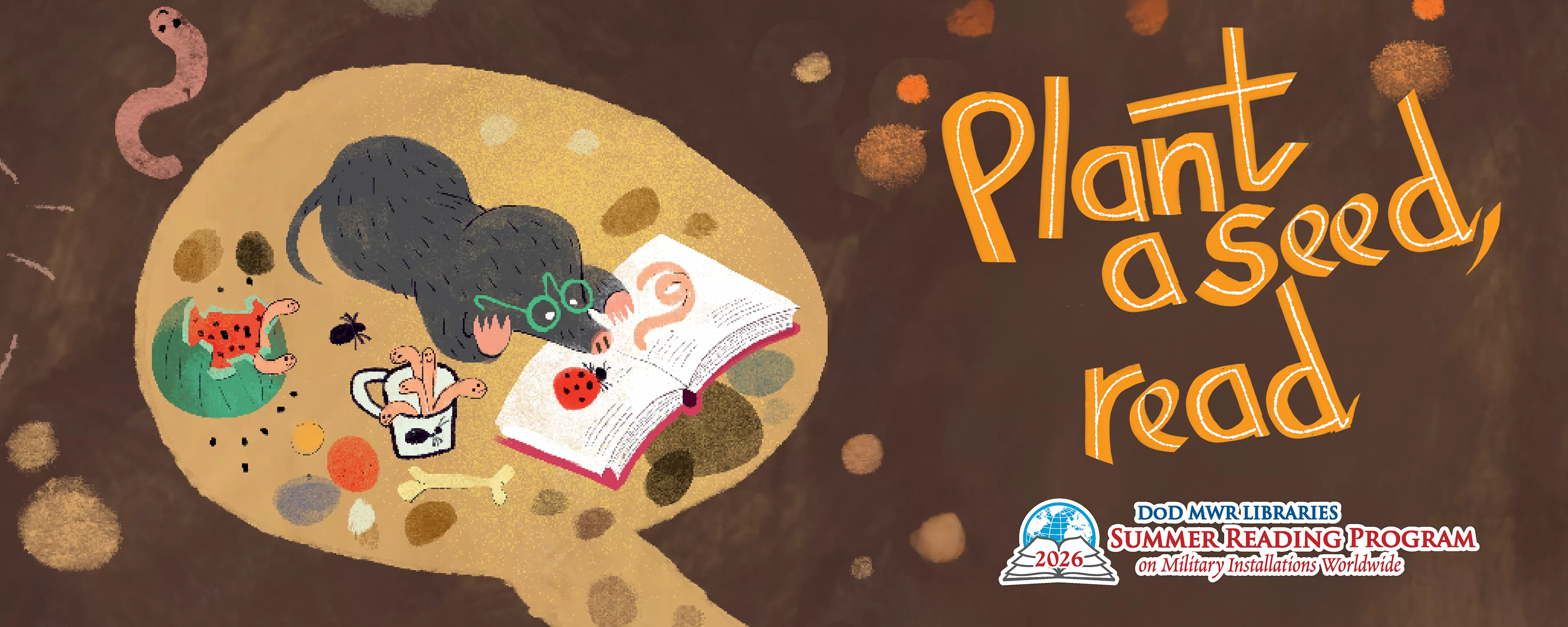 Creatures read together underground.