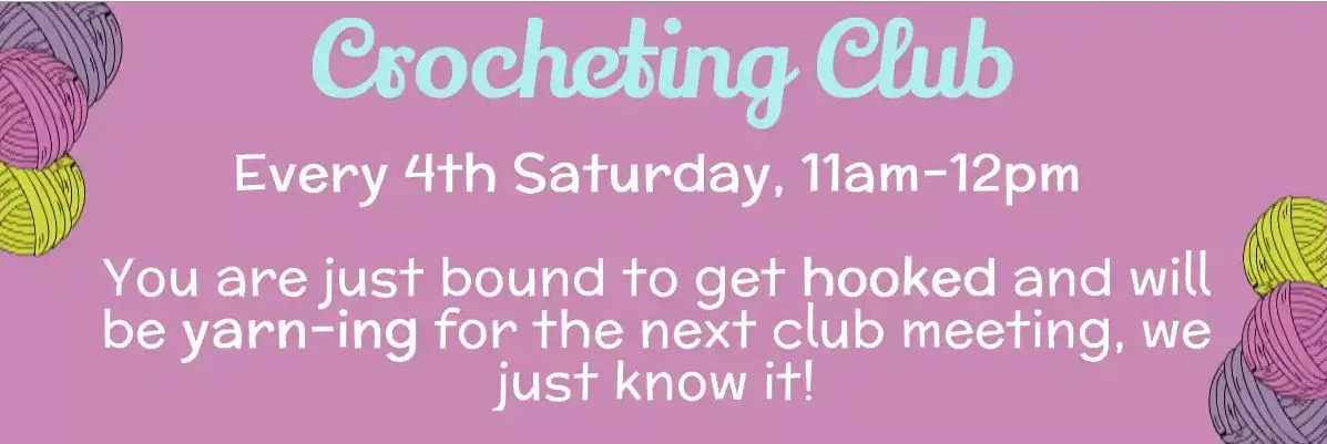 crocheting club banner